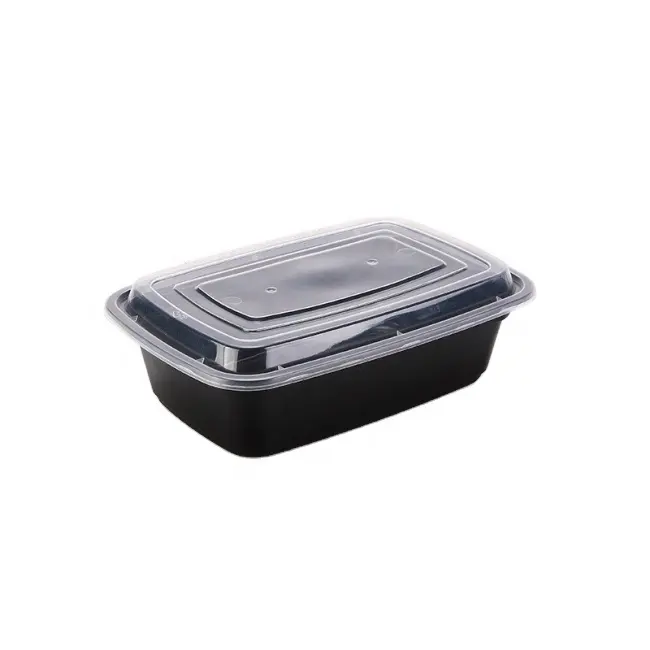 Caixa De Embalagem Recipiente De Refeição De Alimentos De Plástico Descartável Microwavable Caixa De Plástico Preto Take Away Box Food Container