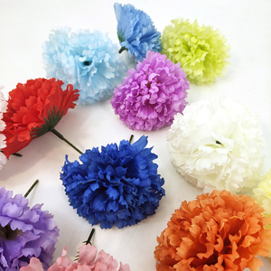 Bán buôn tang lễ Tribute hoa giá rẻ giá Faux Silk nhân tạo 8.5 cm cẩm chướng Picks lỏng đầu cho nghĩa trang sắp xếp - Product Image 4