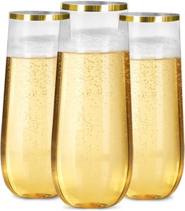 圣诞复古奢华宠物9OZ塑料酒杯婚礼派对无茎塑料红酒杯