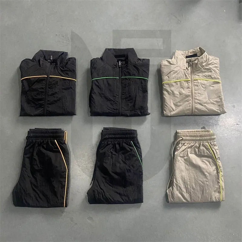 Мужская одежда на заказ, короткая и куртка, комплект из двух предметов, Ветровка из полиэстера на молнии, спортивный костюм, короткий комплект