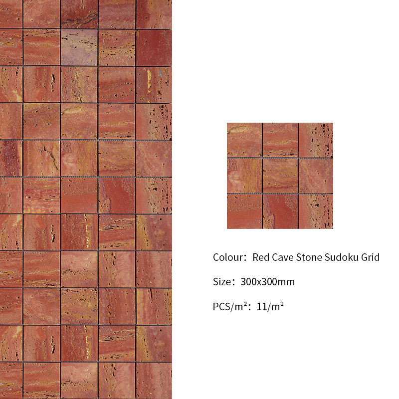 Grille de Sudoku en pierre de grotte rouge