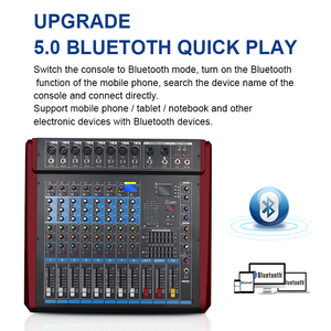 Professional Public Address System 8-channel USB <strong>Audio</strong> Mixer Amplifier with Wireless Microphone Function 16 DSP Digital Effects - Product Image 4