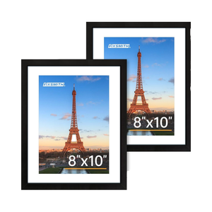 8x10 gỗ khung hình thiết lập 2 HD plexiglass hiển thị khung ảnh với 5x7 & 8x10 thảm mult-hình ảnh Tabletop tường hiển thị - Product Image 1