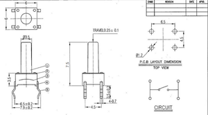 Interruttore tattile 6.0mm tipo quadrato (Snap-in) 6x6x7mm 4 Pin Dip Touch Switch per Breadboard Arduino PCB circuito elettronico - Product Image 6