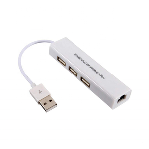 Adattatore USB Ethernet Hub USB a scheda di rete Lan RJ45 per Mac iOS Windows 98SE/2000/ME/XP/Vista/7 con HUB USB 2.0 a 3 porte - Product Image 1