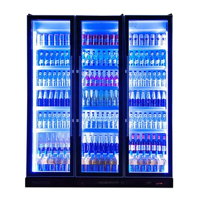 Refroidisseur de boisson gazeuse à affichage vertical, refroidisseur de porte en verre vertical, prix du fabricant