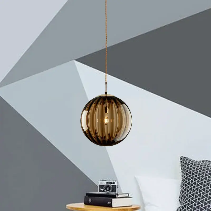 Lampe Suspendue LED Moderne Nordique Boule de Verre Hanglamp Pour Chambre Salle à Manger Bar Décor Loft Luminaire Suspension Cuisine Luminaires