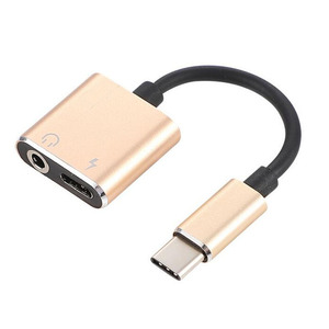 USB C 2 in 1 ses adaptörü tip C için 3.5mm Jack kulaklık kablosu USB-C şarj - Product Image 6