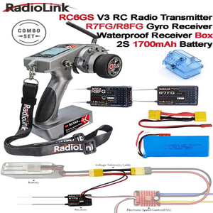 Radiolink RC6GS V3 2.4G 7 Channel <strong>RC</strong> Radio Transmitter with R7FG/R8FG Receiver Gyro Telemetry Remote Controller for <strong>RC</strong> Car Boat - Product Image 2
