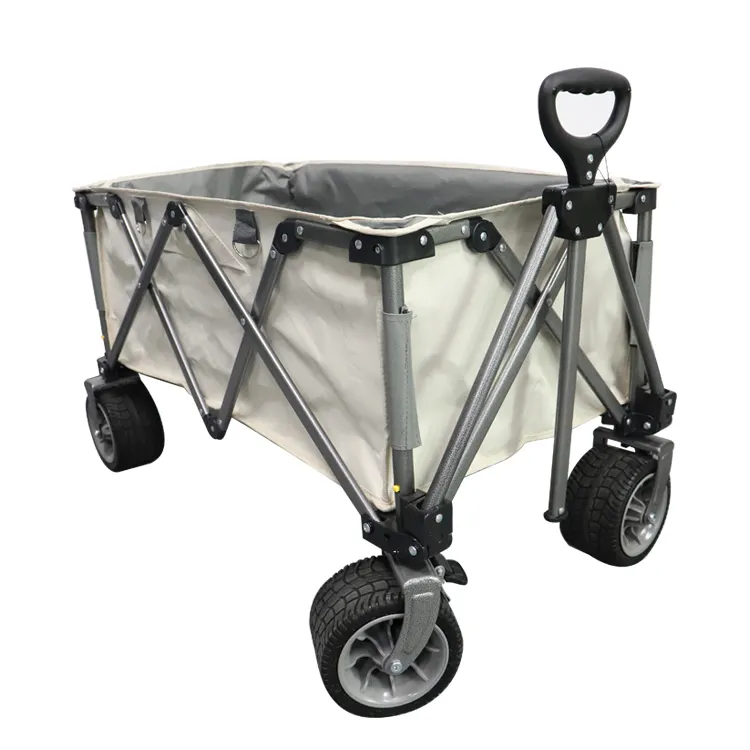 Carrito de playa plegable para acampar, carrito de mano de Metal, carrito de playa portátil plegable para acampar al aire libre