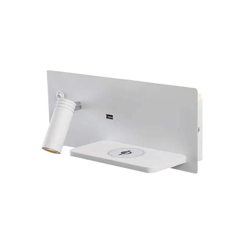 Lámpara de pared de carga inalámbrica, candelabro con interruptor USB GU10 de 5W para dormitorio, sala de lectura, iluminación Interior moderna, decoración