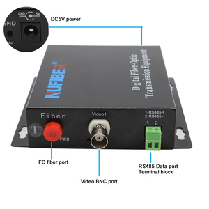 Transmisor y receptor de audio coaxial de fibra de vídeo, convertidor óptico ethernet, rs485 - Product Image 1