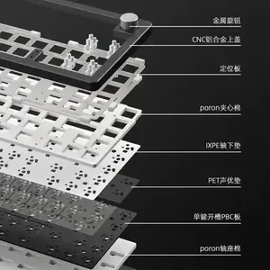 AL75 Customized Mechanical <strong>Keyboard</strong> Kit Cnc Aluminum Case Full Key Non Impulse Wired Single Mode RGB Gaming <strong>Keyboards</strong> - Product Image 5