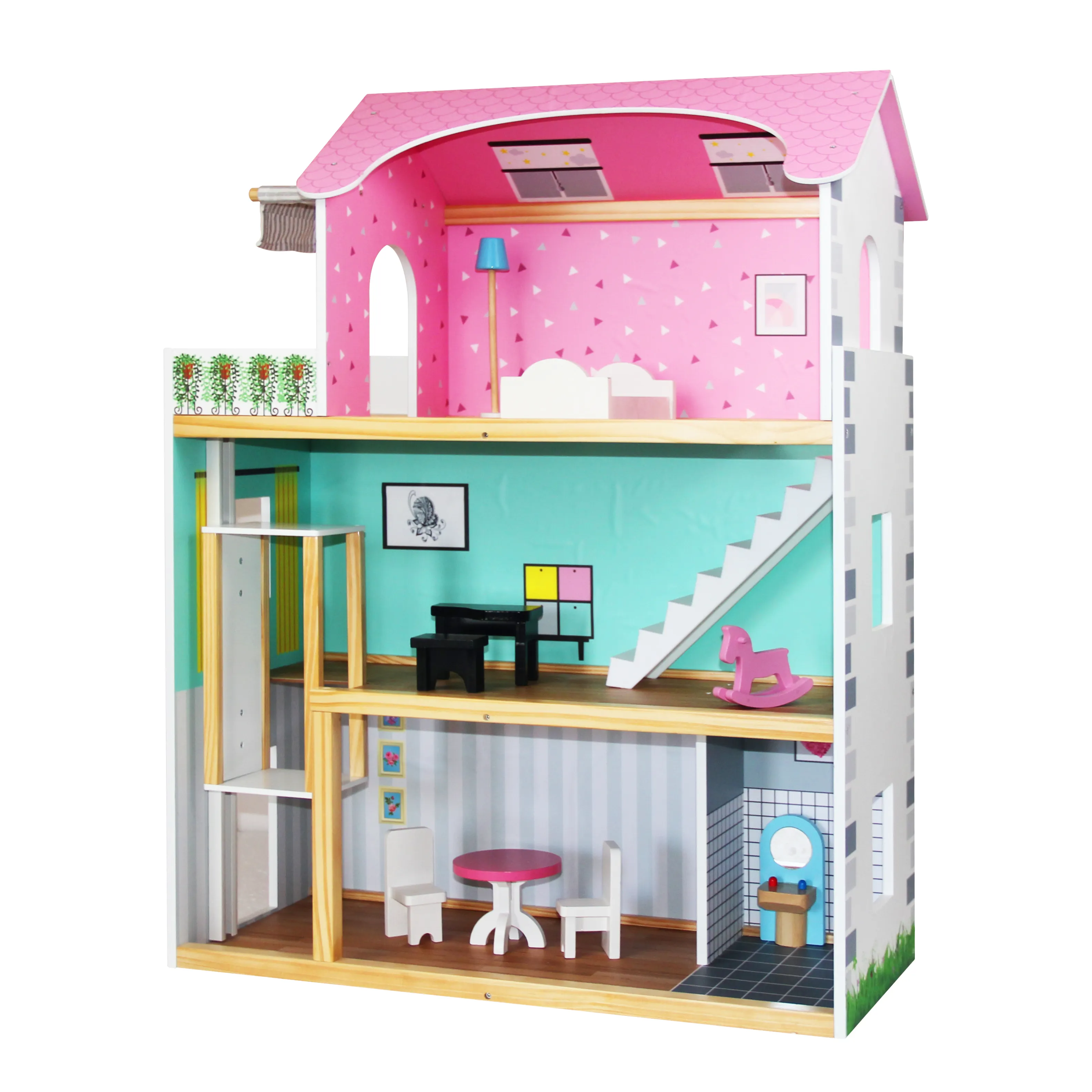 Princesa casa de muñecas juego de imaginación sueño DIY muebles juguetes niños bebé casas de muñecas de madera recién llegados juguetes para niños 2023 para niñas