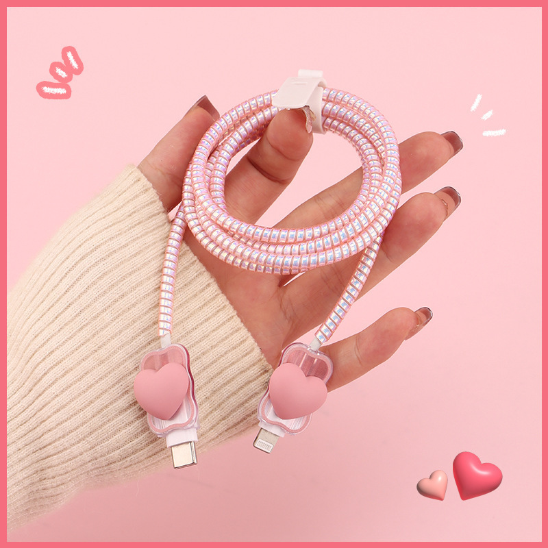 Para iPhone-corazón rosa 4 piezas