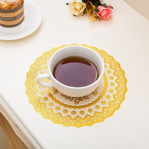 环保 20厘米圆形 PVC 有用圆形厨房 PVC 杯垫质量好桌垫 - Product Image 3