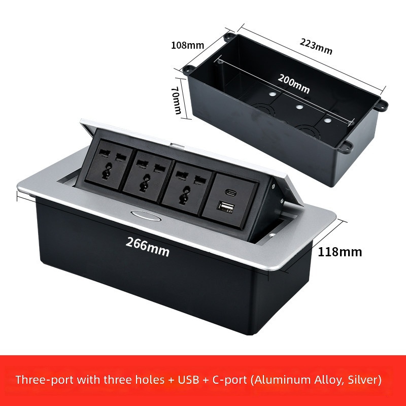 Three-digit multi-hole USB TypeC-silver