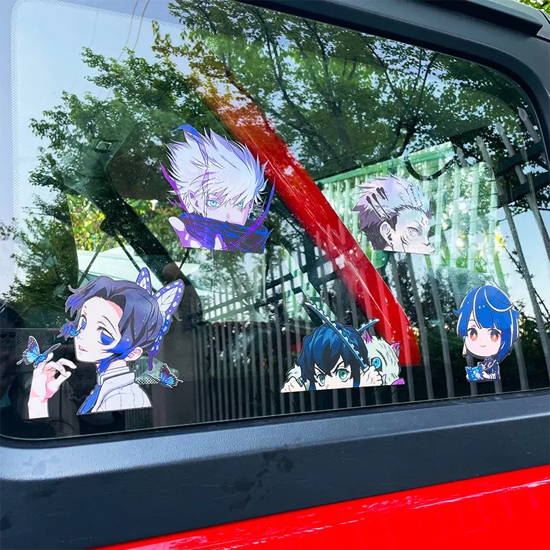 Custom Outdoor Use Waterproof Vinyl Die Cut Carton Transfer Vinyl Car Anime Decals for Window