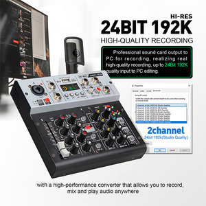 Consola de mezcla de interfaz de Audio DJ profesional de 5 canales Tarjeta de sonido de grabación de estudio en vivo - Product Image 3