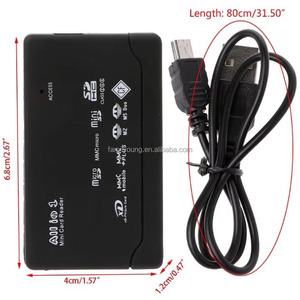 Hepsi tek kart okuyucu USB 2.0 USB kart okuyucu adaptörü HUB desteği TF CF SD Mini SD SDHC MMC MS XD 6 in 1 USB bellek kart okuyucu - Product Image 6