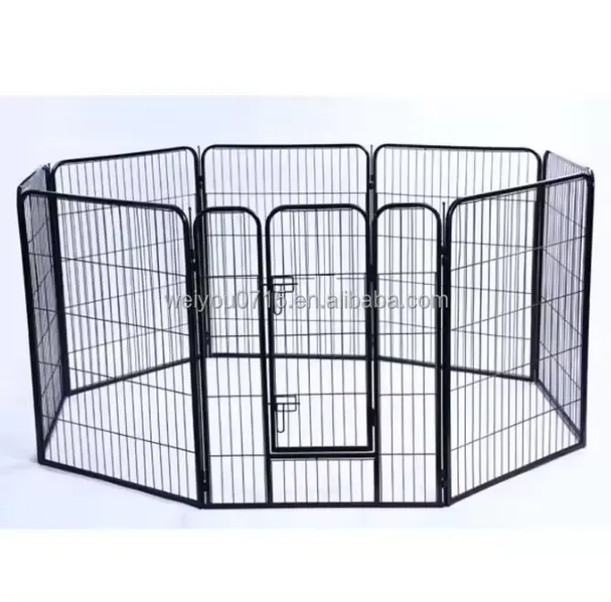 Otto pannelli esterni heavy duty metallo tubo quadrato cucciolo di cane box gabbia per animali domestici