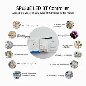 Atenuador LED BT multifuncional 12 en 1 SP630E para WS2812B WS2811 RGB RGBW CCT tira de luz LED PWM SPI controlador LED DE MÚSICA - Product Image 5