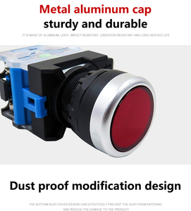 Pulsante di auto reset rosso, uno aperto e uno chiuso, con un diametro di 22mm pulsante di avvio pulsante di avvio non illuminato - Product Image 3