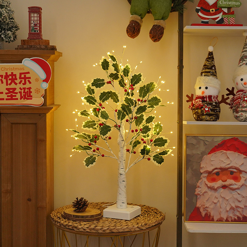 60CM72LED warm light green leaf USB+3*AA constant light model