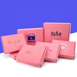Kutu baskı özel Logo pembe nakliye küçük iş ambalaj hediye kutuları için küçük oluklu mailler karton kutular - Product Image 5