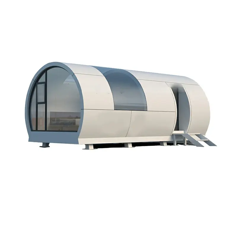 Casas prefabricadas de acero inspiradas en la cápsula S6Space Solución de vida moderna y elegante única con estructura segura y pared exterior aislada