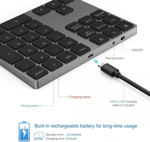 BT <strong>Keyboard</strong> <strong>Numeric</strong> Keypad IKOS Number Pad 34Key Portable <strong>with</strong> Aluminum Compatible for Macbook Surface Laptop Mac Windows - Product Image 3