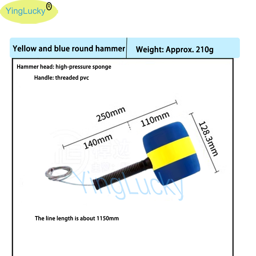 Marteau rond jaune et bleu