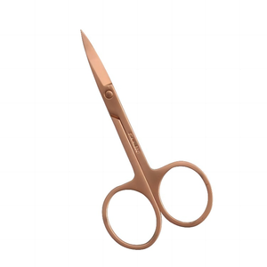 Excelente Mini Manicure Scissors com lâmina de aço inoxidável reta pequenas ferramentas beleza apresentando ponta curva e afiada