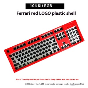 Kit de bricolaje intercambiable en caliente, Teclado mecánico retroiluminado RGB de 104 teclas, interfaz USB, carcasa de placa de acero, teclados con LOGO personalizables, nuevo - Product Image 4