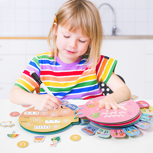 Children'<strong>s</strong> Early Education Shape <strong>Cognition</strong> Puzzle Quiet 26 English Letters Tracing Words Cognitive Card Quiet Book - Product Image 5