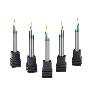 BFL Tungsten alaşım 1F gravür End Mill renk-kaplama v kanal açma ile karbür freze aracı - Product Image 1