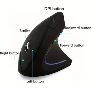 Беспроводная мышь Вертикальная игровая Usb-мышь Эргономичный дизайн 6 кнопок 3 регулируемые оптические 2,4G DPI - Product Image 6