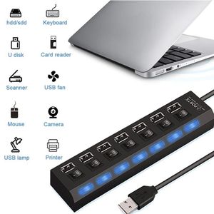 USB-концентратор 7-в-1 адаптер для многопортового использования адаптер питания Удлинитель USB 2,0 ПК Компьютерные аксессуары переключатель для ПК Usb порт для ноутбука - Product Image 1