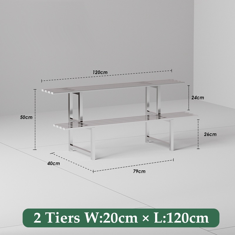 2 Niveaux 120cm Argenté