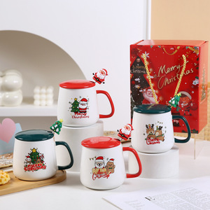 卸売高級ギフトセットカスタムロゴ付きクリスマスギフトマグ印刷カップコーヒーマグスプーンと蓋付きギフトセット - Product Image 2