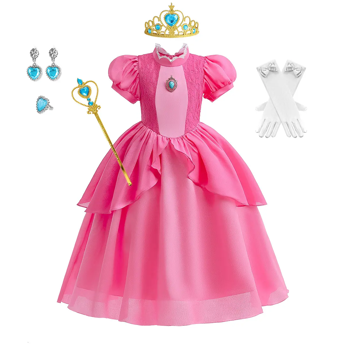 Vendita calda ragazza Halloween festa di natale carnevale bambini ragazza rosa principessa vestire Super ragazze Costume