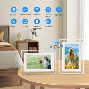 2025ใหม่64GB WIFI P2P อะคริลิค7นิ้วกรอบวิดีโอดิจิตอลแบตเตอรี่ลิเธียมรูปแบบ MP4 LCD นาฬิกาของขวัญคริสต์มาสปลั๊ก - Product Image 3