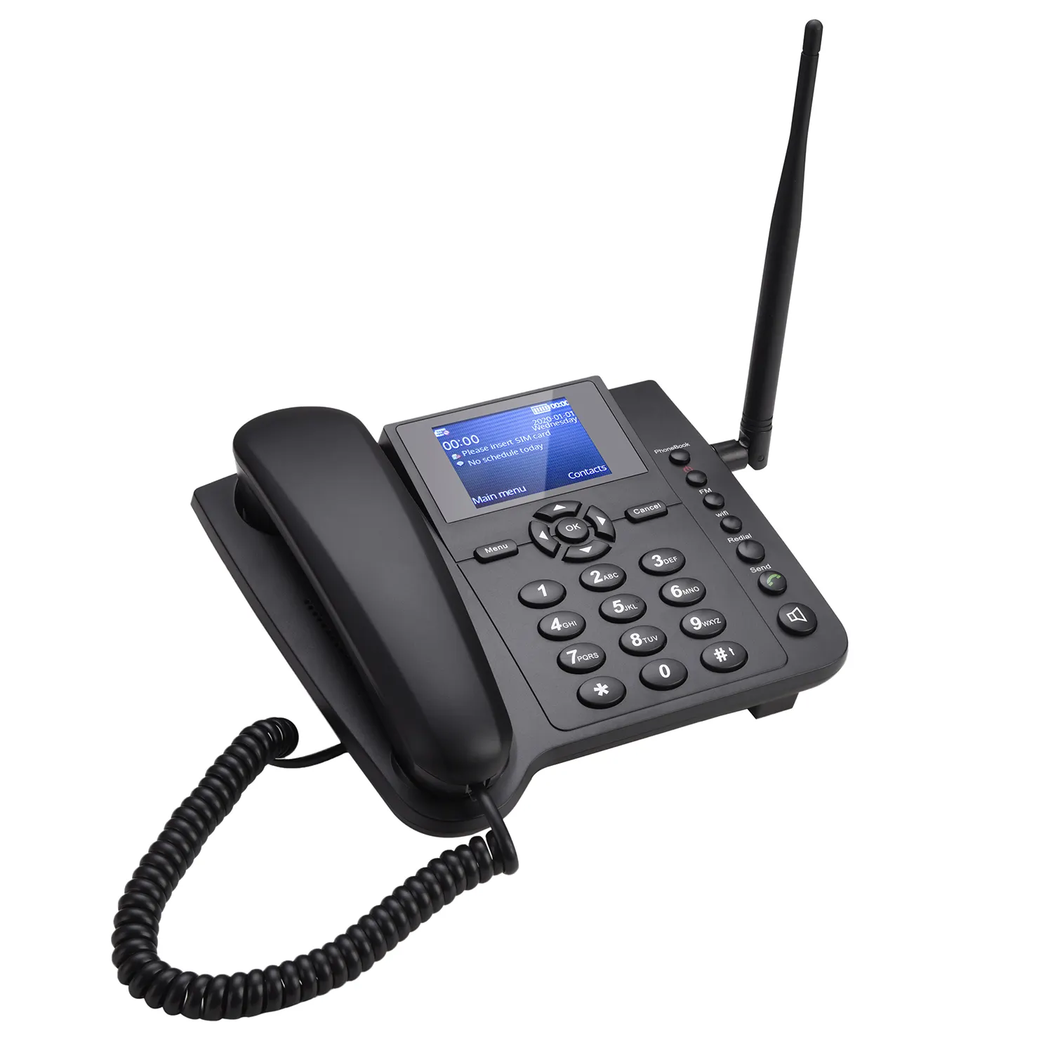 LTE Terminal Meja Telepon Nirkabel, Telepon Genggam Tanpa Kabel Mendukung Tampilan Warna dengan Kartu Sim WCDMA GSM untuk Rumah Bisnis