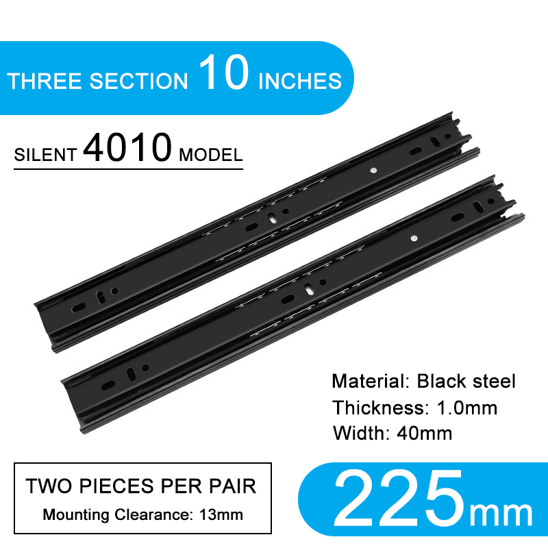 4010 Silencioso de Tres Secciones, Acero Negro, 10 Pulgadas (225 mm)
