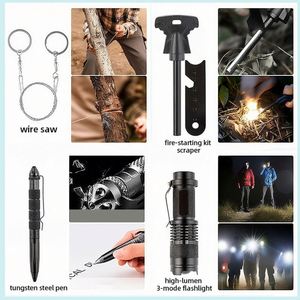 Baiyuheng Thiết Bị Chiến Thuật Kit Survival Kit Set 16 Trong 1 Đa Chức Năng Đi Bộ Đường Dài Kit Cho Khẩn Cấp Du Lịch Cắm Trại Công Cụ - Product Image 4