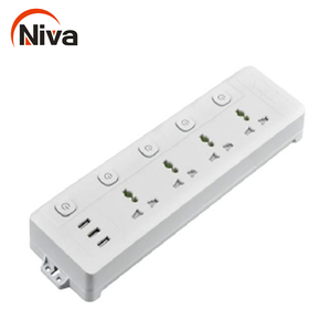 Adaptador de enchufe de extensión múltiple, diseño moderno, con 3 enchufes de salida usb, extensión de enchufe eléctrico - Product Image 3