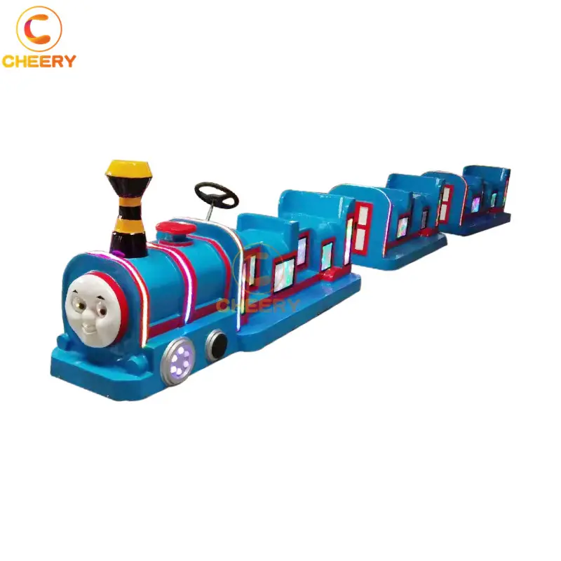 Equipo de parque de diversiones para niños, mini tren de dibujos animados con temática de Thomas, Tren Eléctrico pequeño