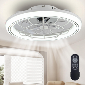 Lámpara de araña regulable moderna de 3 colores, fuente LED de luz de techo con función de sincronización, ventiladores decorativos elegantes - Product Image 1
