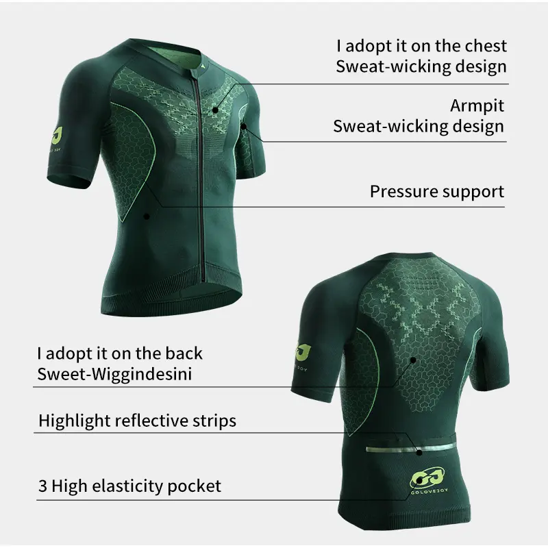 GOLOVEJOY QXF01 New Arrivals Reflective Long Sleeve Road Bike Jersey Recyclable Breathable Cycling Wear Cycling Jerseys For Men