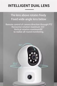 กล้องไร้สาย360ทิศทางการหมุน HD แบบไร้สายใช้ตรวจสอบที่บ้านเลนส์คู่ความละเอียด4K ขนาดเล็กสไตล์ NVR Tuya APP 4G เครือข่าย - Product Image 5